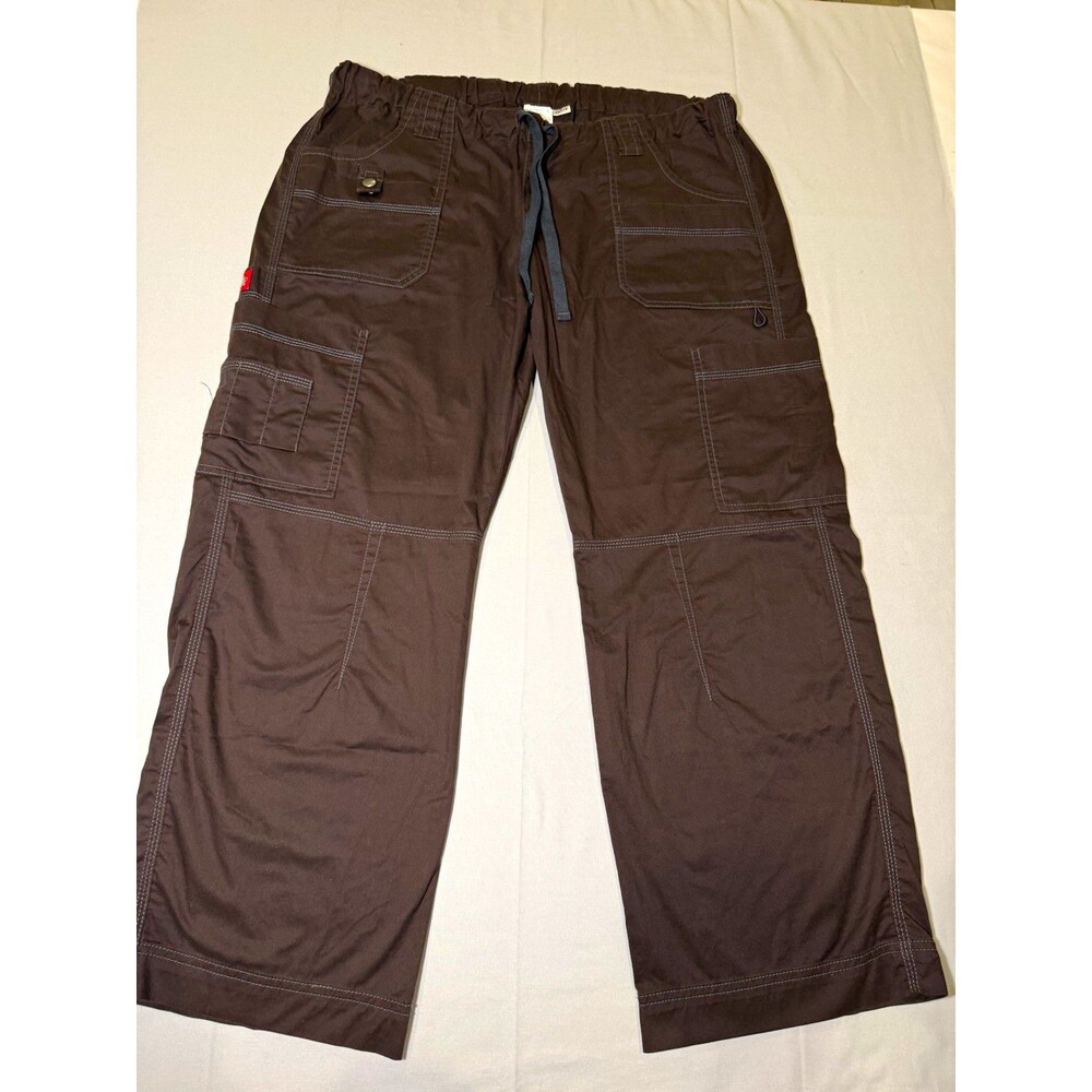 Dickies Women's Medical Scrub Pants Brown L Classic Fit Twill Stretch Pockets